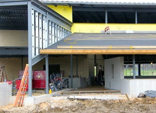 Exterior construction of the Lussier Community Education Center